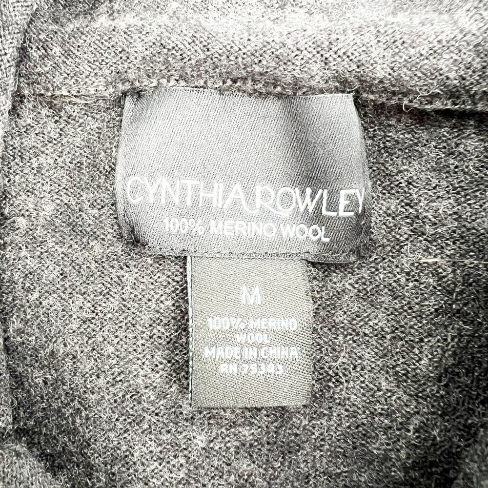 Cynthia Rowley Women's Dark Gray Mock Neck Wool Sweater Size M - Picture 3 of 3